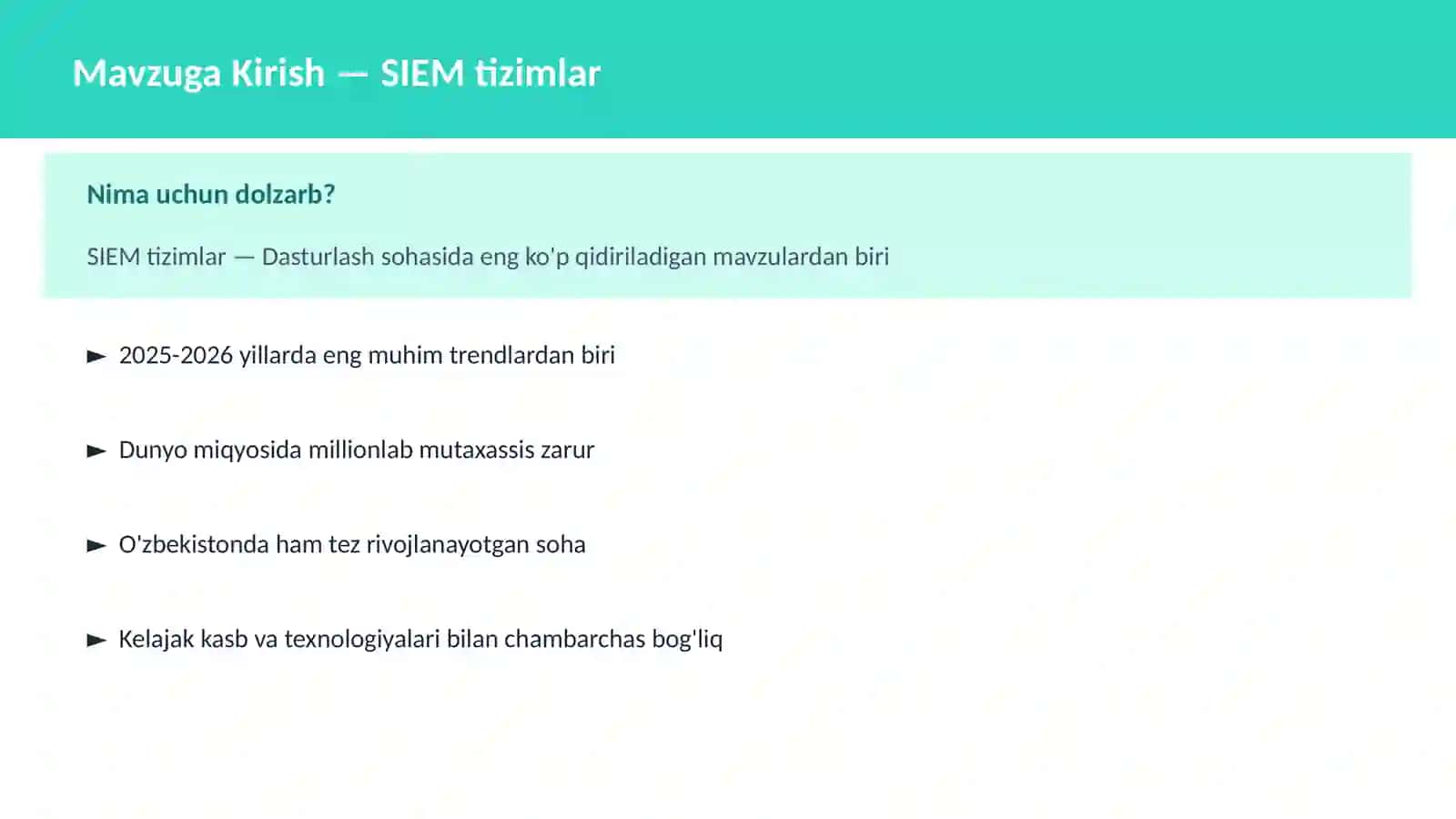 SIEM tizimlar 2