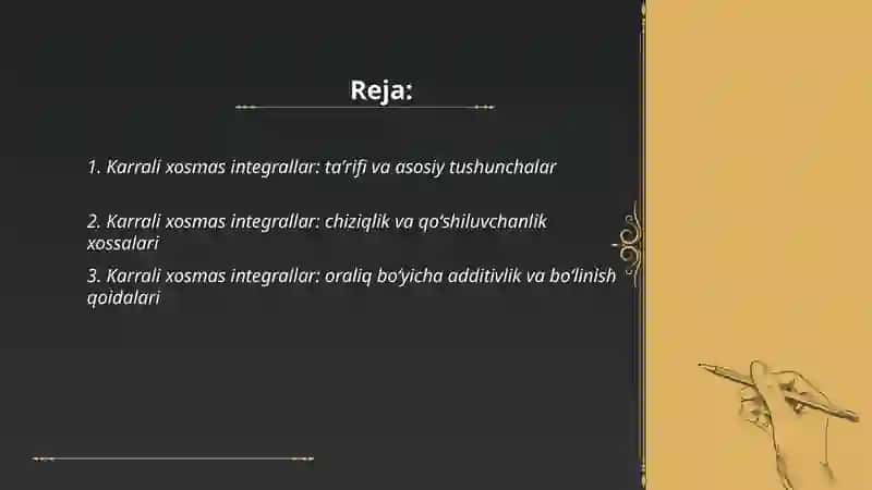 Karrali xosmas integrallar 2