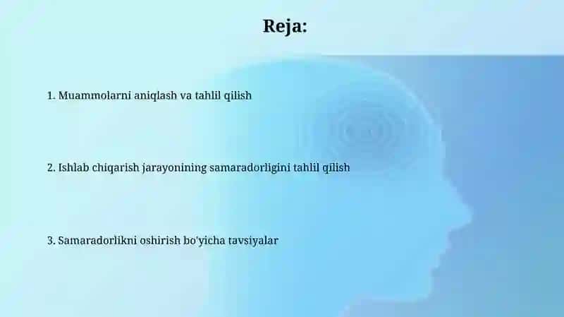 Ishlabchiqarish maromiyligi tahlili 2
