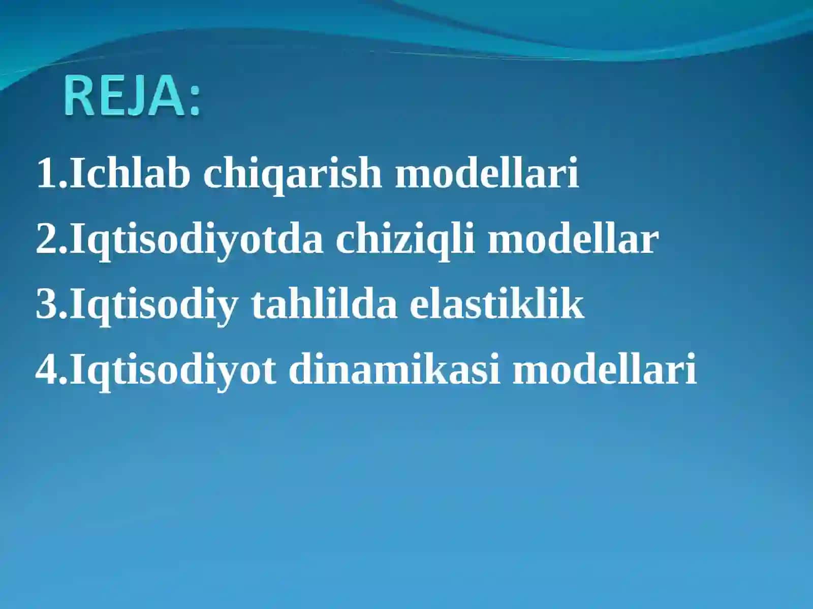 Amaliyekonometrik modellar 2
