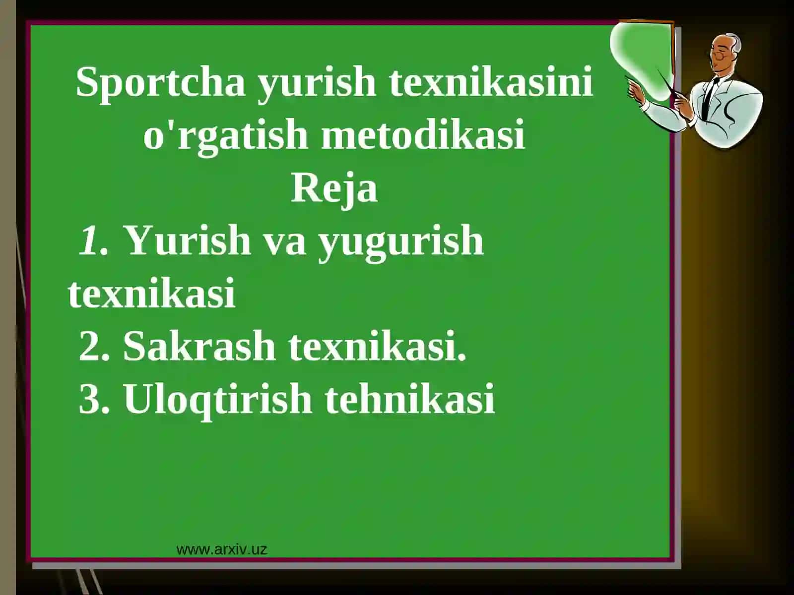 Sportcha yurish texnikasini o'rgatish metodikasi 2
