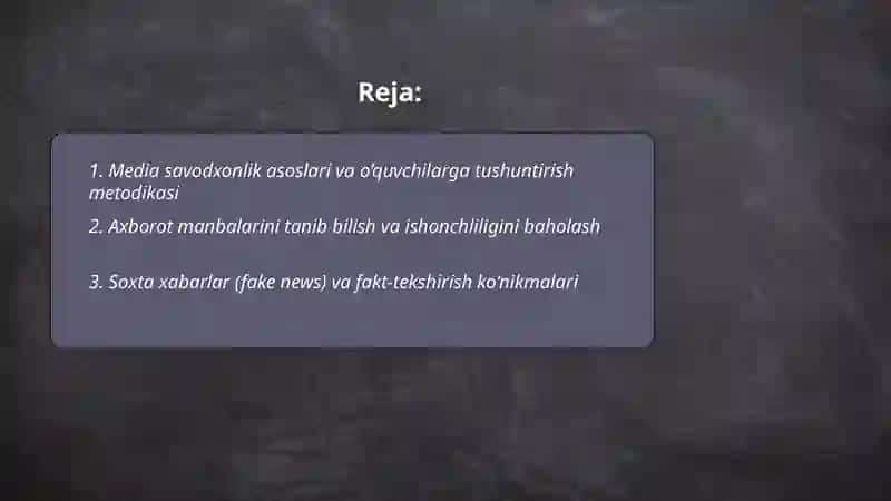 O’quvchilarning media madaniyatini shakllantirish 2
