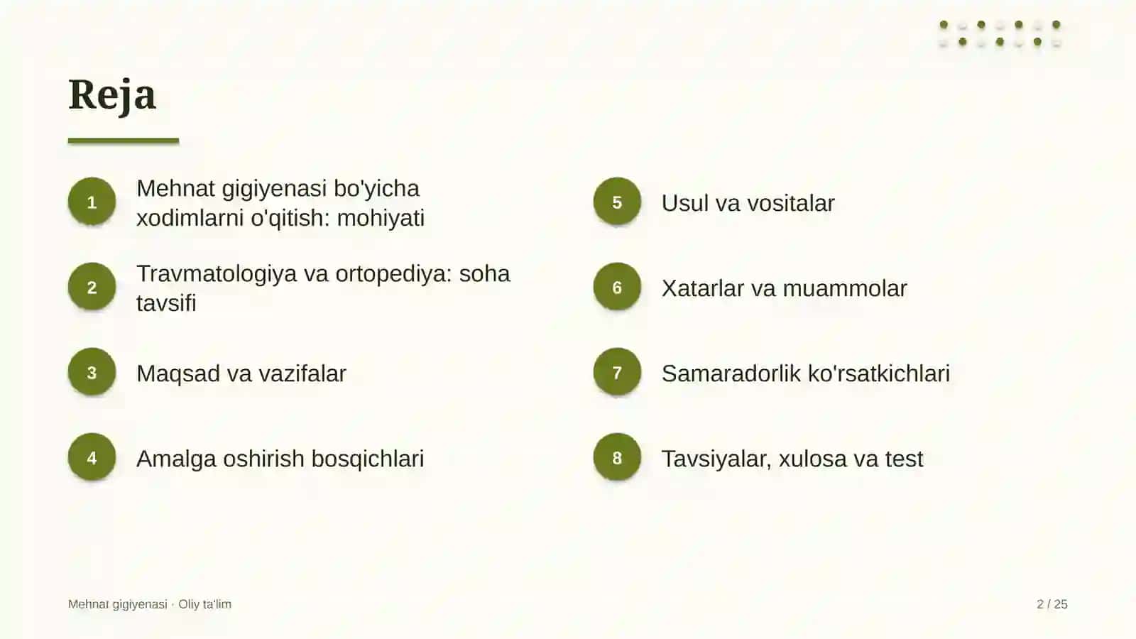 travmatologiya va ortopediya bo'limlarida mehnat gigiyenasi bo'yicha xodimlarni o'qitish 8639 2