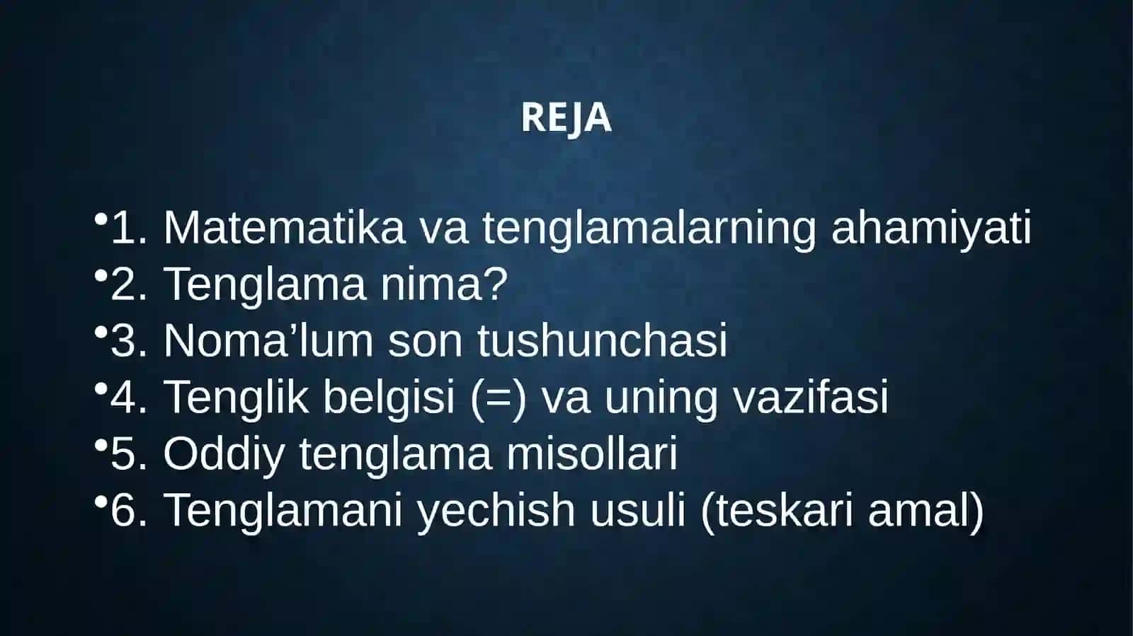 Tenglamalar 2