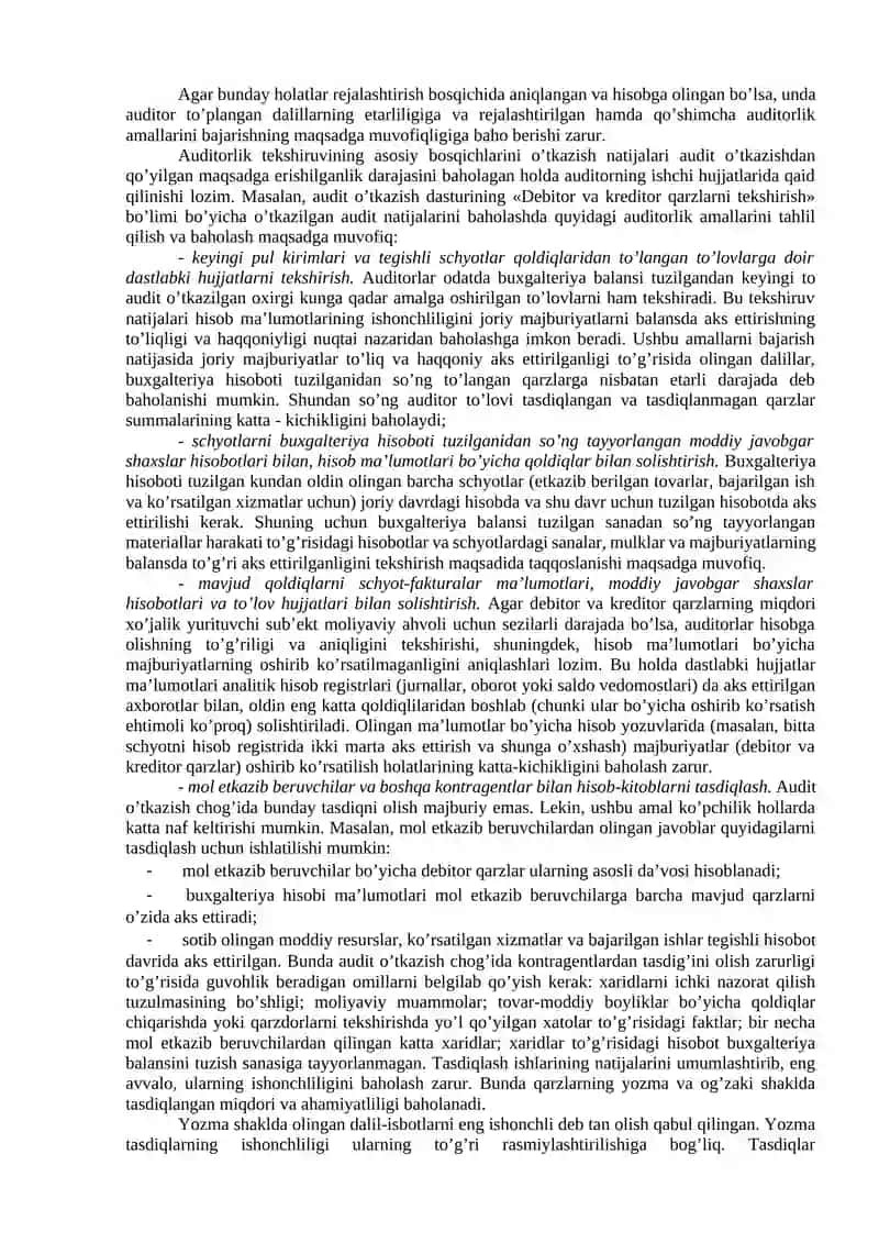AUDITORLIK TEKSHIRUVINING YAKUNIY BOSQICHI 2
