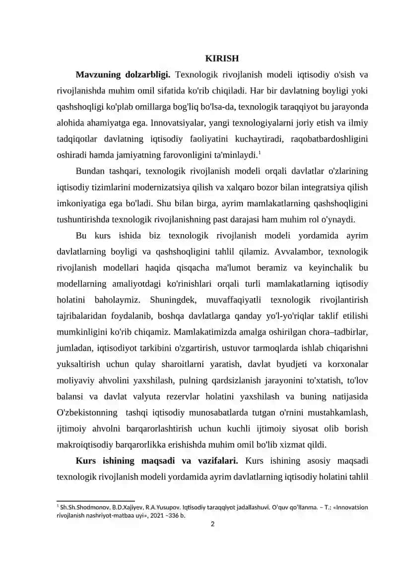 Texnologik rivojlanish modeli 2