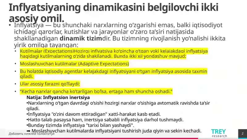 Inflyatsiyaning dinamik modellari 2