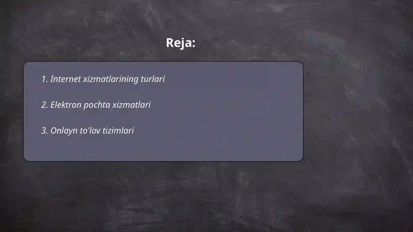 Internet xizmatlari turlari 2