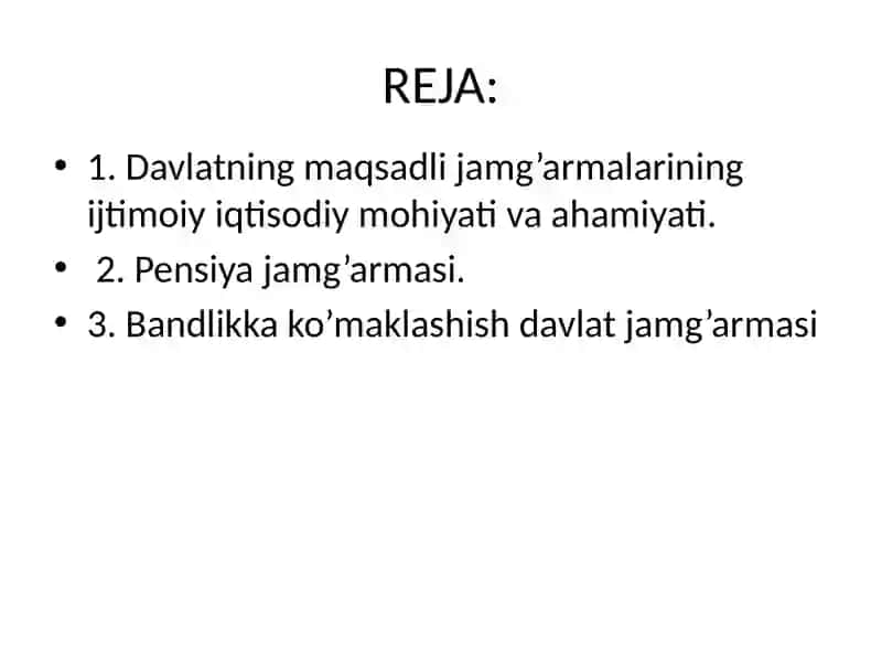 Davlat Maqsadli Jamg'armalari 2