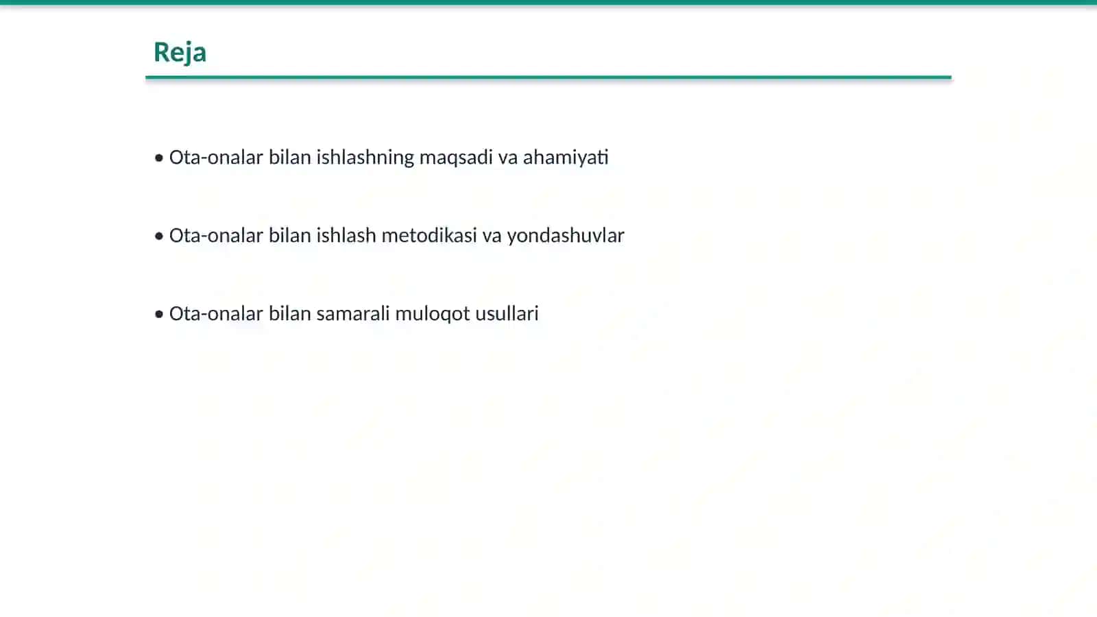 Ota onalar bilan ishlash metodikasi, ish turlari 2