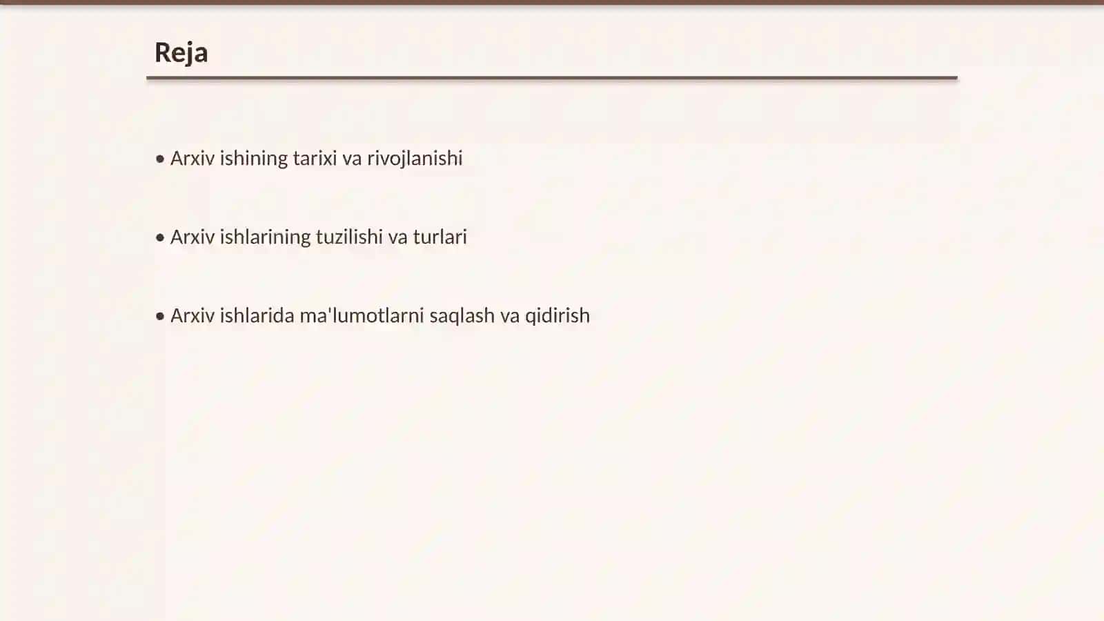 Arxiv ishi menejmenti tushunchasi 2