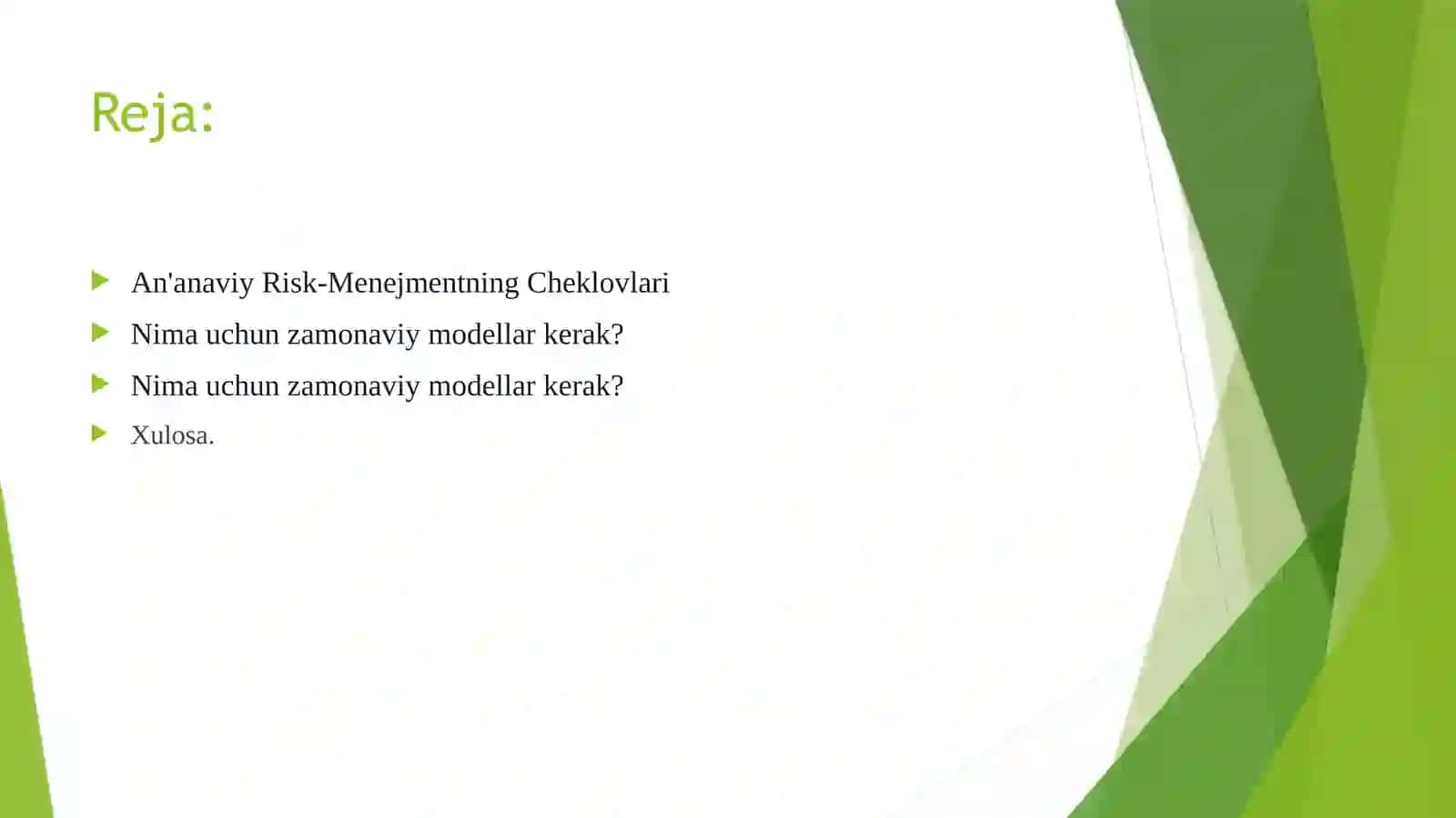 An'anaviy Risk-Menejmentning Cheklovlari 2