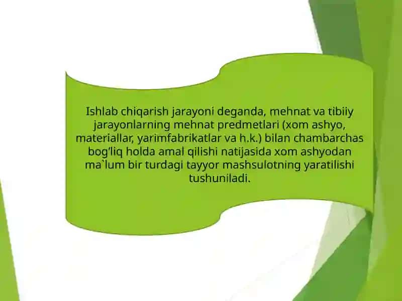 Ishlab chiqarish jarayoni va ishlab chiqarish operatsiyalari 2