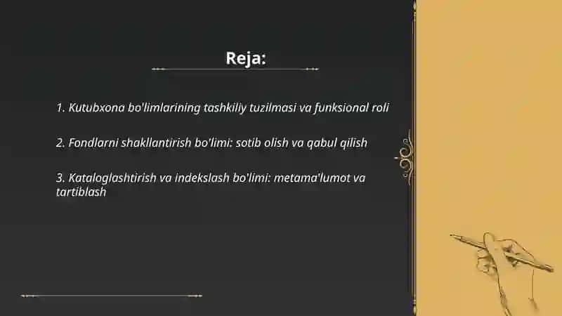 Kutubxona-axborot faoliyat menejmenti fani 2