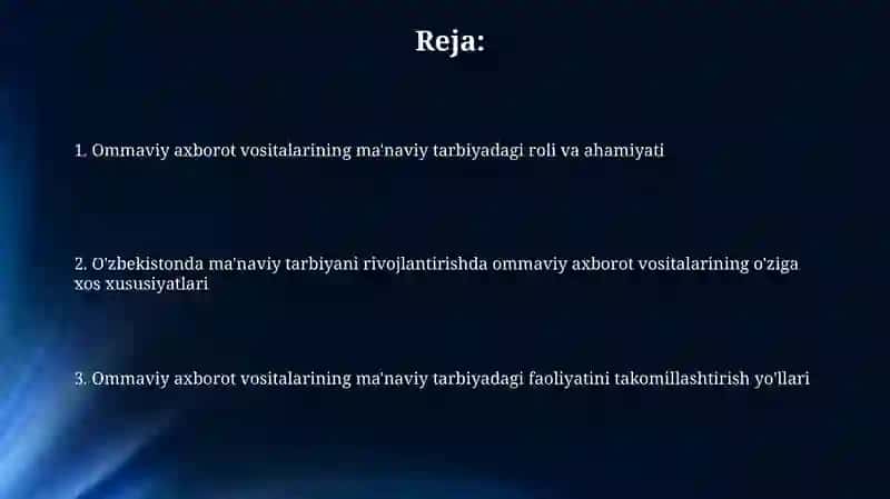 Ommaviy axborot vositalari turlari va xususiyatlari 2