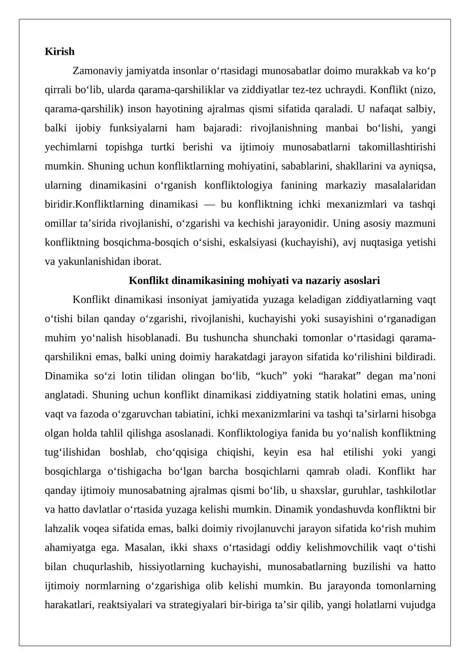 Konfliktlarning dinamikasi 2