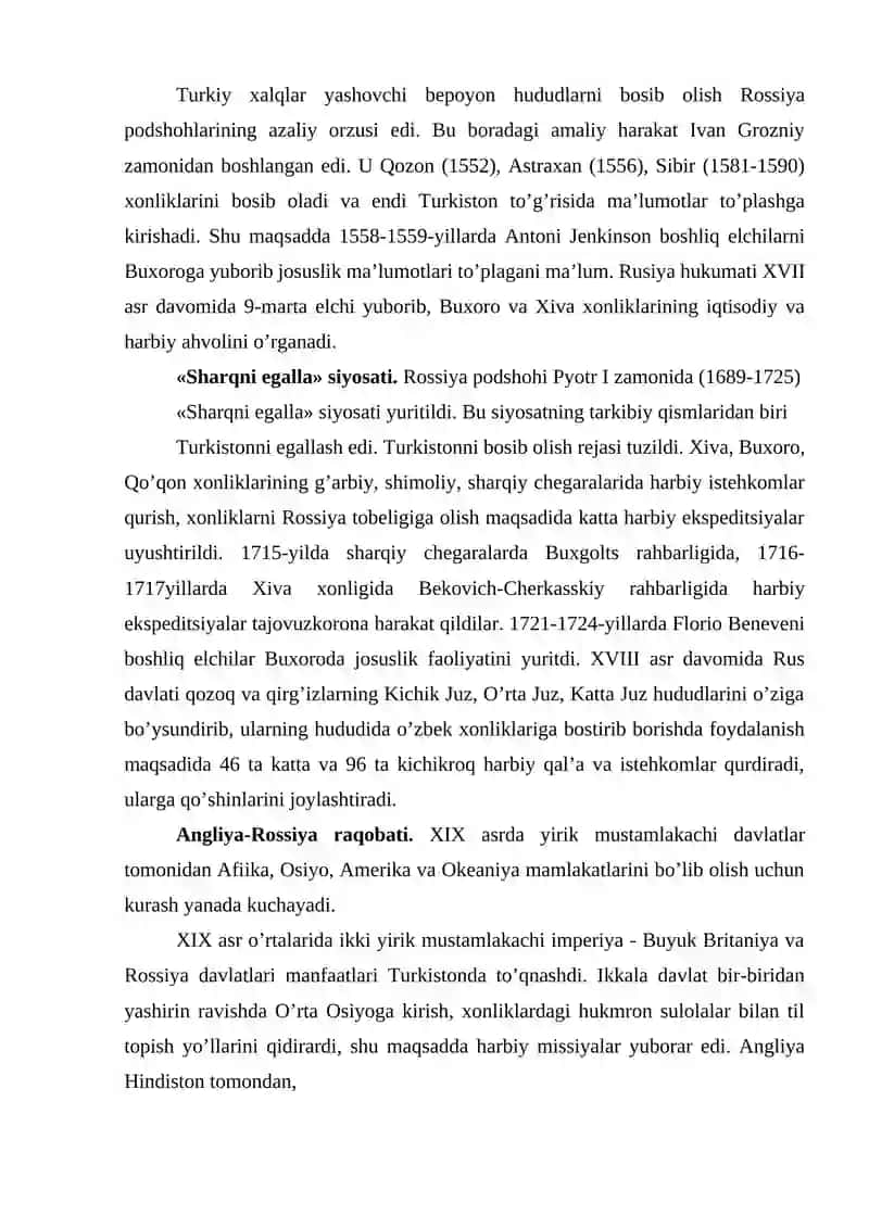 O'zbek xonliklarining Rossiya imperiyasi tomonidan bosib olinishi 2