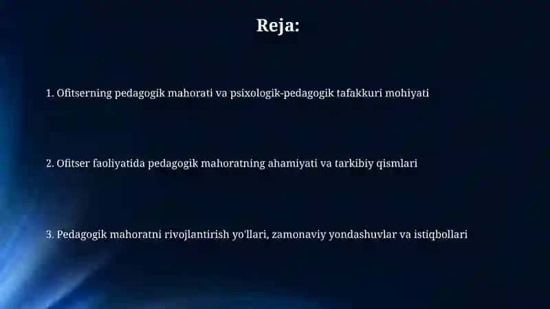 Ofitserning pedagogik mahorati 2