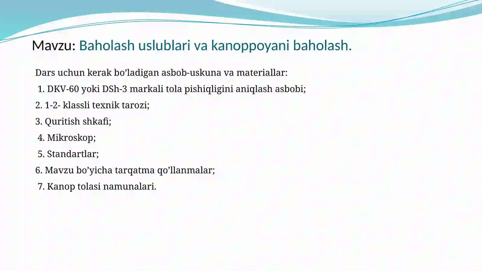 Baholash uslublari va kanoppoyani baholash 2