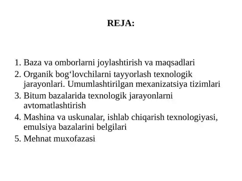 Bitum va emulsiya bazalari 2