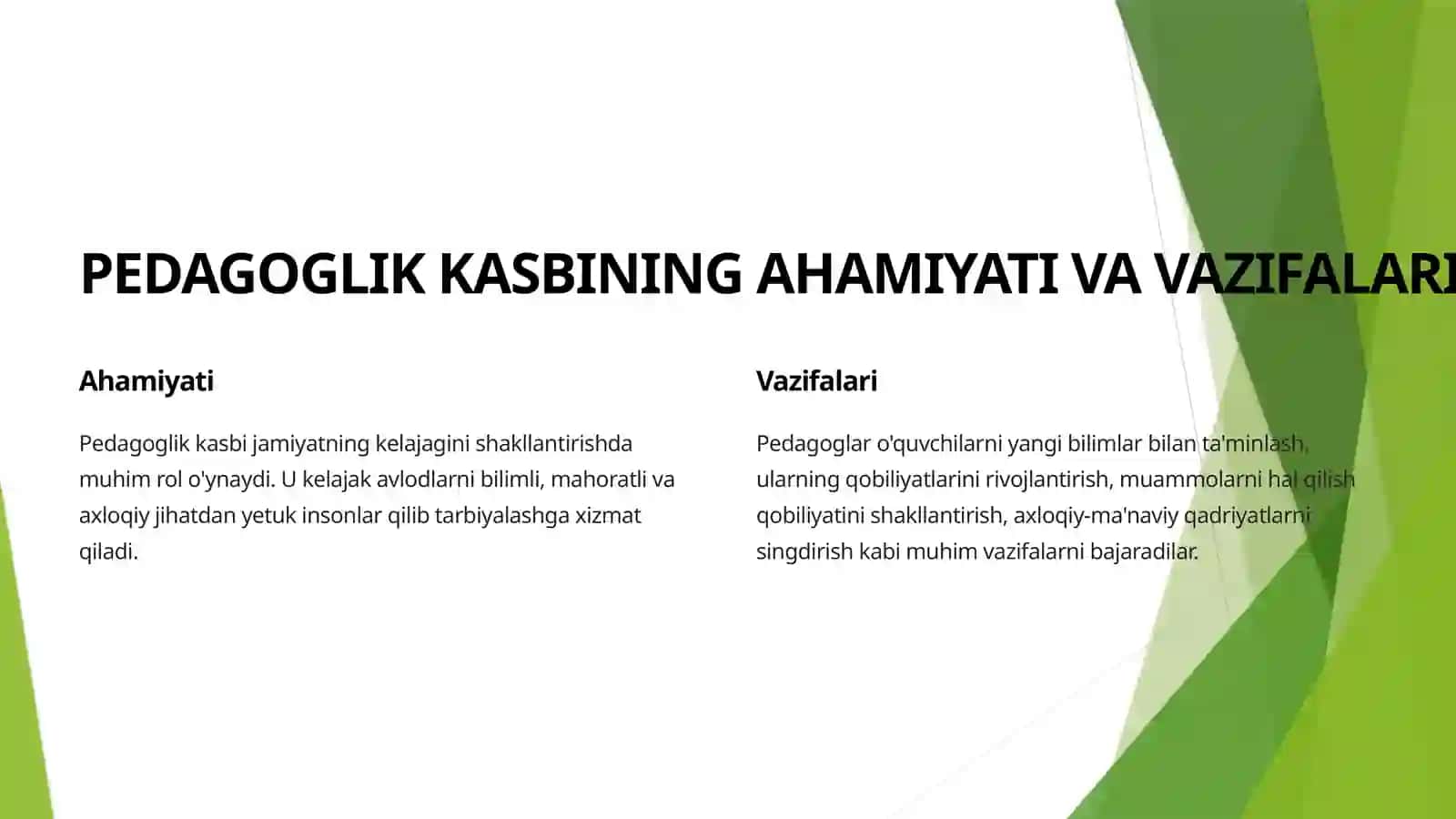 Pedagoglik kasbi 2