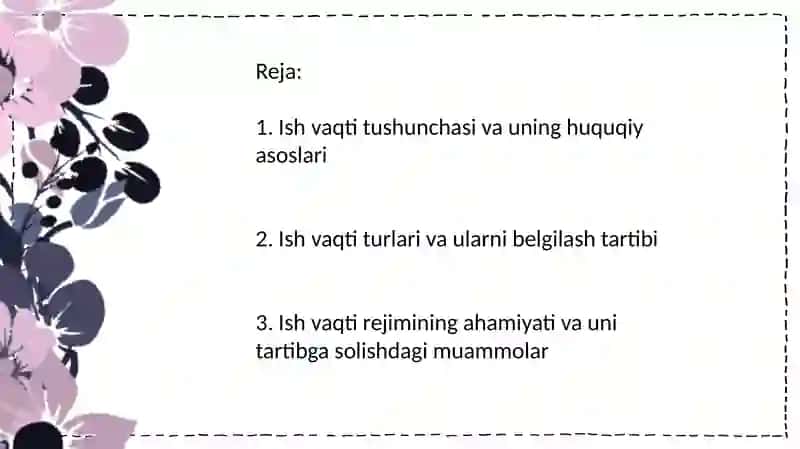Ish vaqti rejimi 2