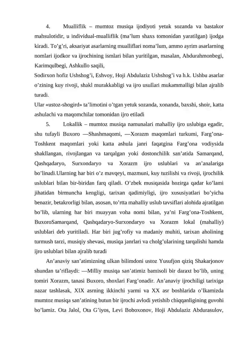 O’zbek mumtoz musiqasi va uning xususiyatlari 2