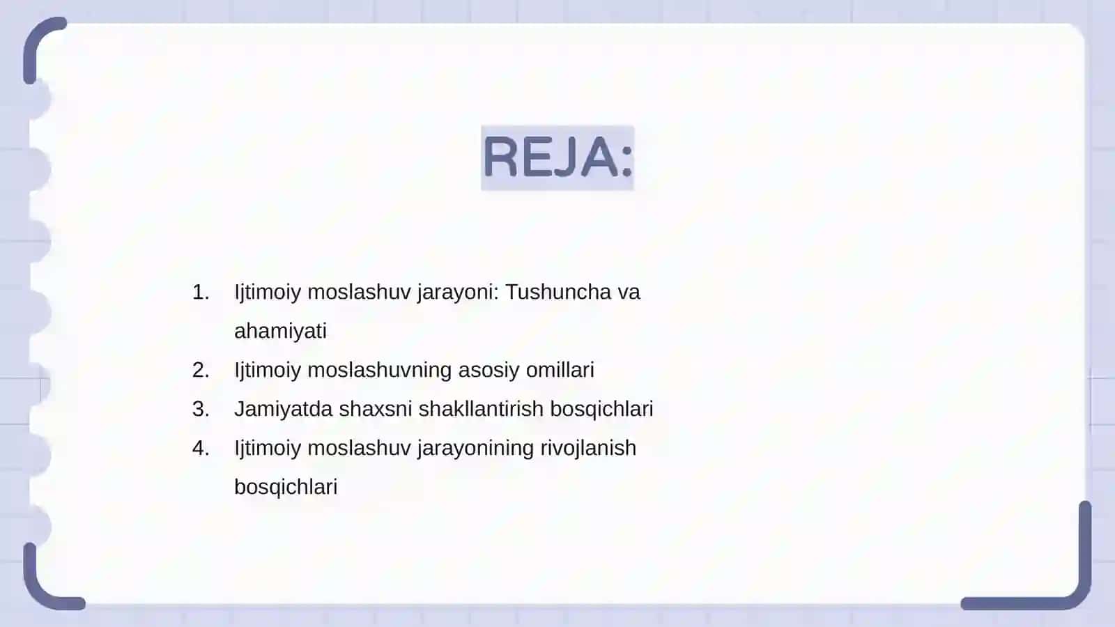 Ijtimoiy moslashuv jarayoni va rivojlanish bosqichlari 2