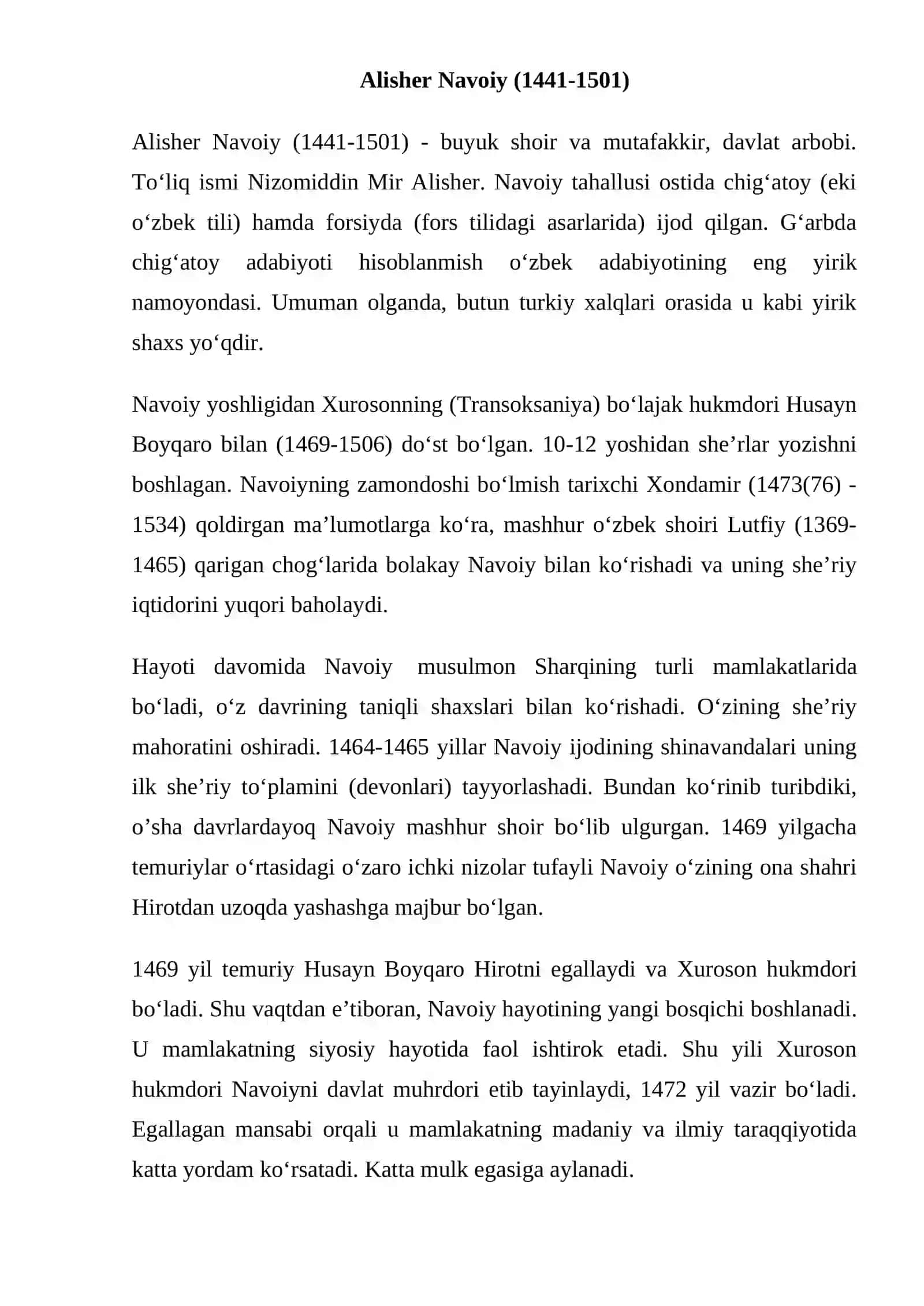Alisher Navoiy (1441-1501) 2