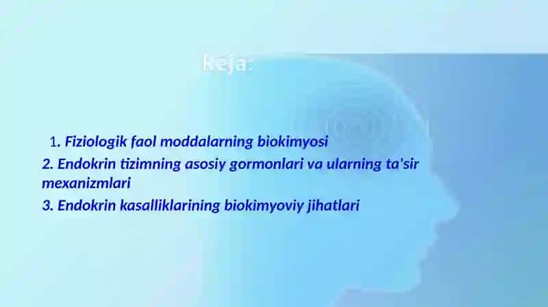 Fiziologik faol moddalar va endokrin tizim biokimyosi 2