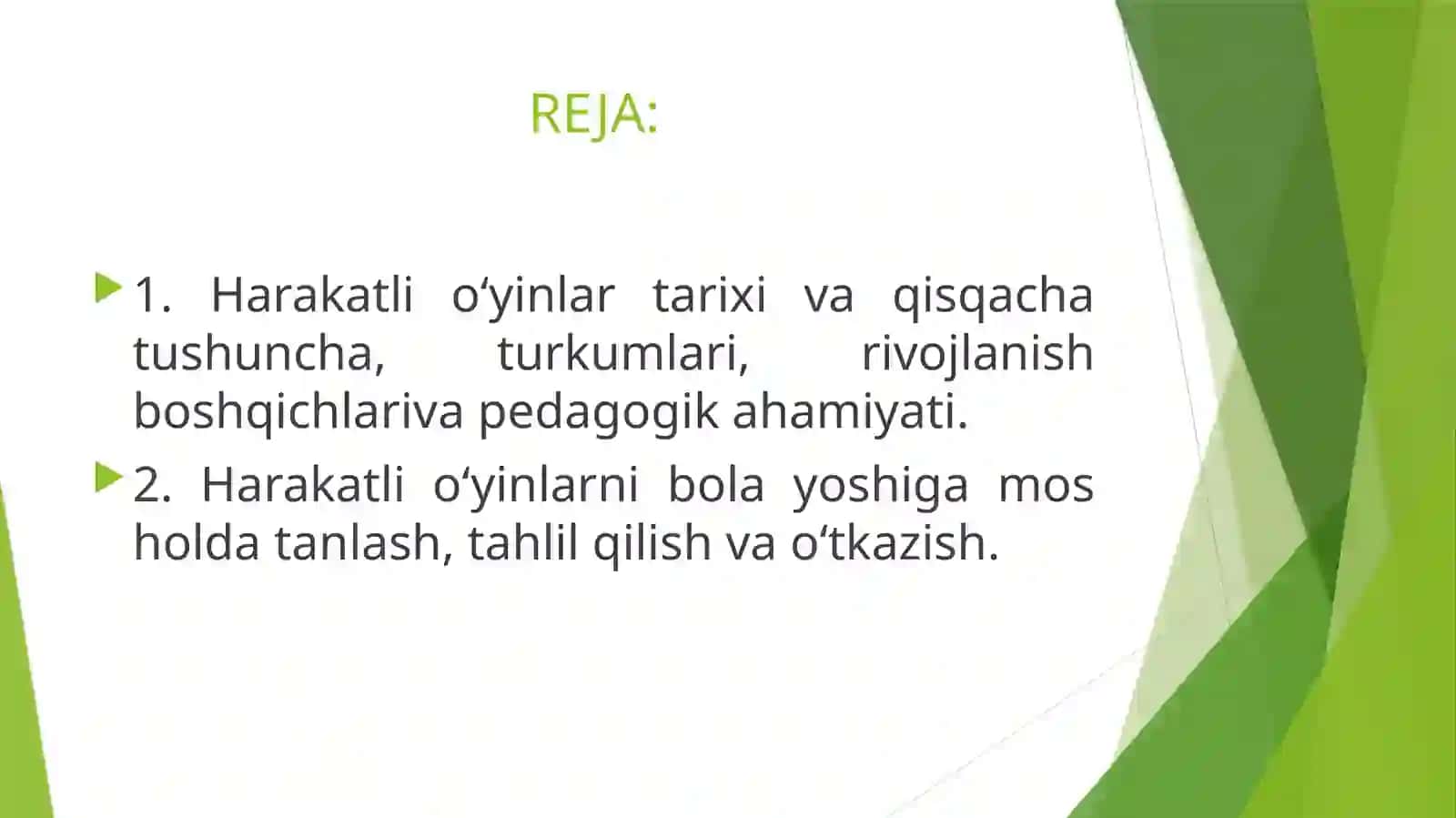 Harakatli o‘yinlar 2