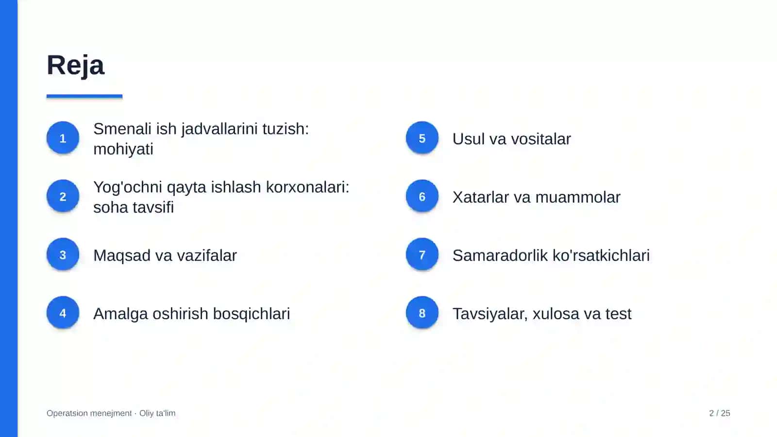 yog'ochni qayta ishlash korxonalarida smenali ish jadvallarini tuzish 1542 2