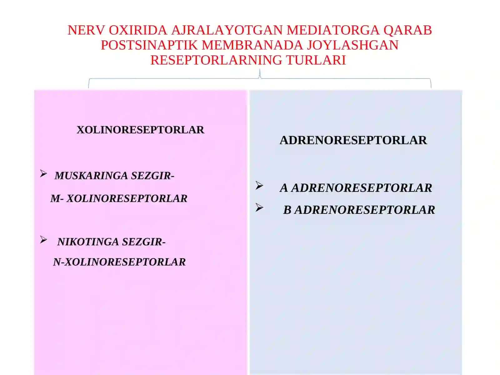 EFFERENT INNERVATSIYAGA TA’SIR ETUVCHI DORI VOSITALARI 2