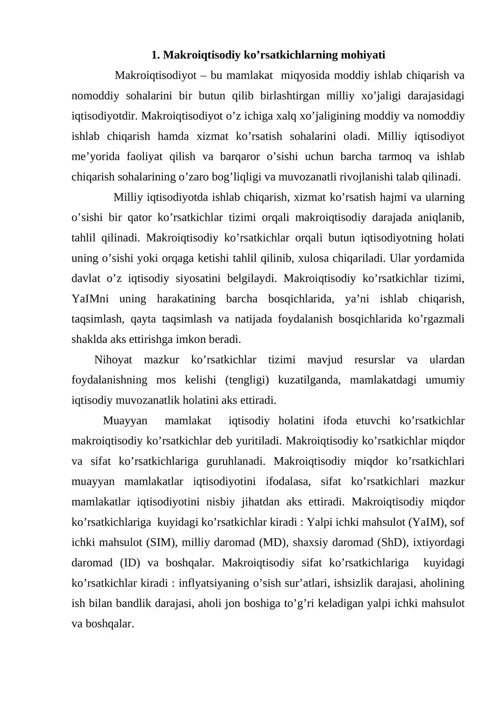 Makroiqtisodiy ko’rsatkichlar va ularni hisoblash 2