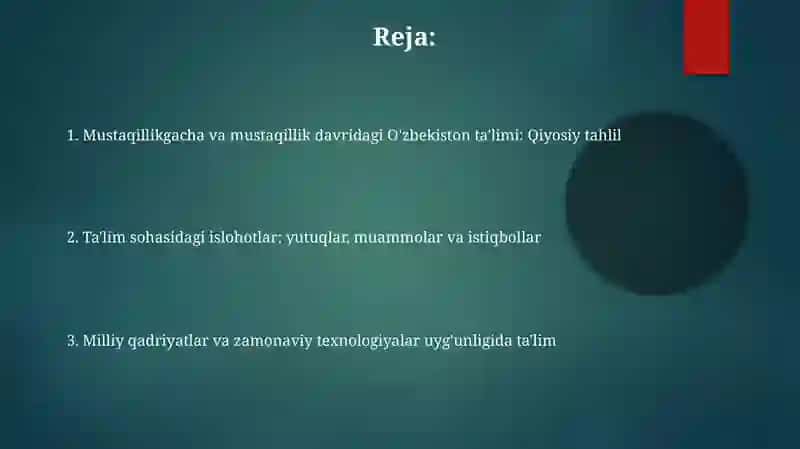 Oʻzbekiston mustaqilligi va taʼlim-tarbiyaga yangicha yondashuv 2