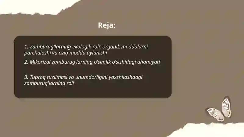 Zamburug'larning ahamiyati 2