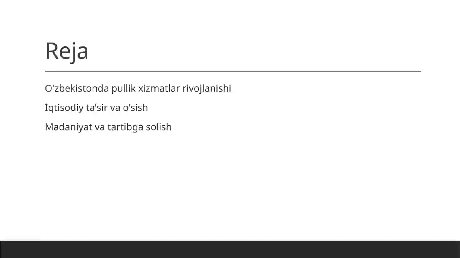 O'zbekistonda pullik xizmatlar rivojlanishi 2