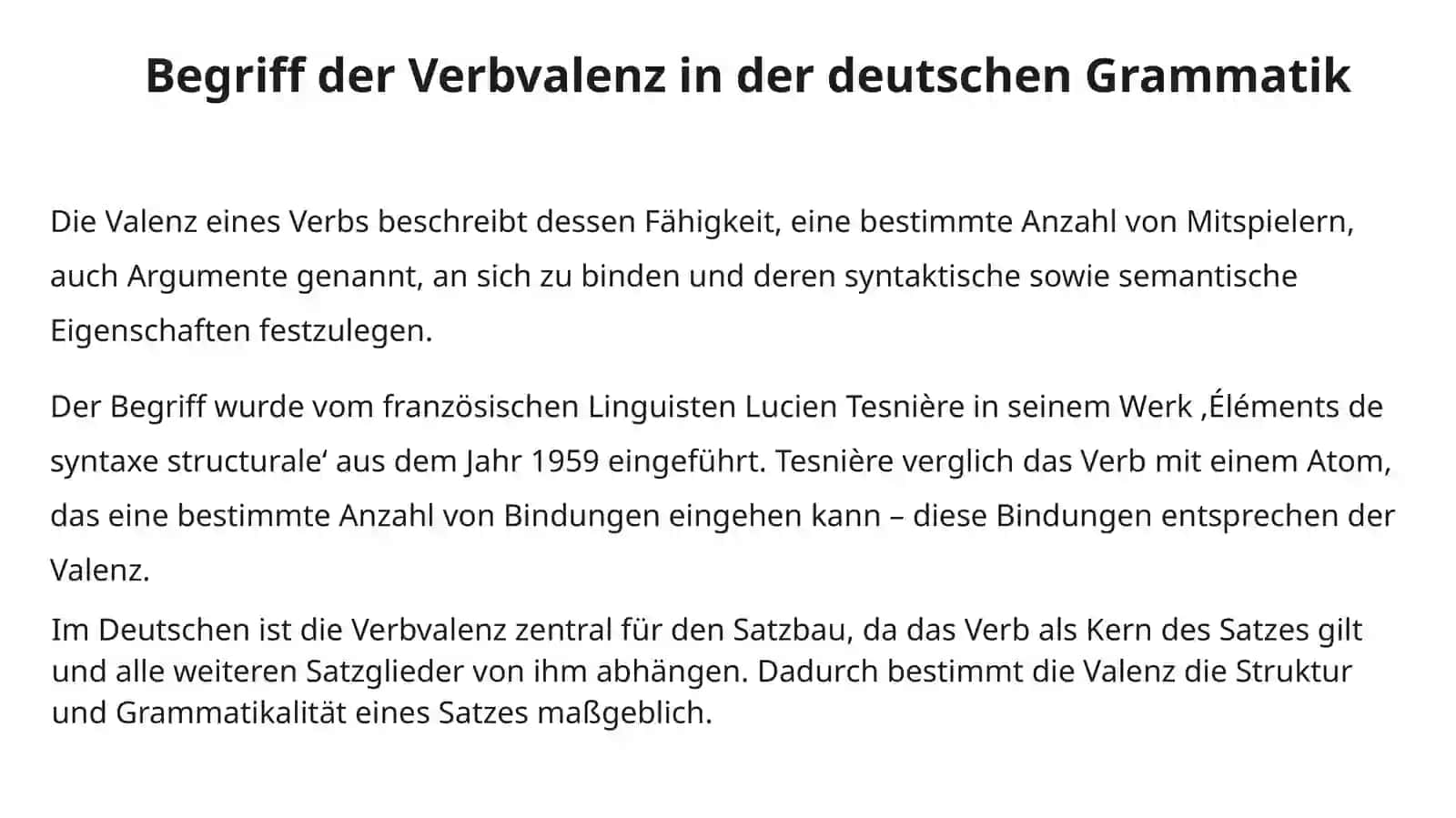 Valenz der Verben: Verbergänzungen und Verbangaben 2