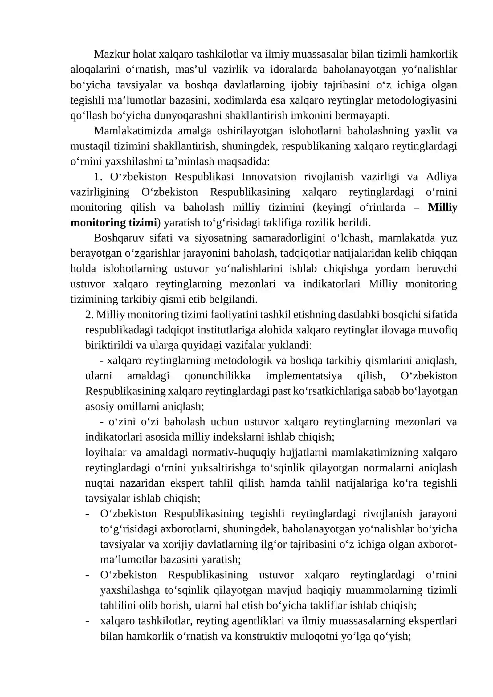 Oʻzbekiston Respublikasi xalqaro reyting va indekslari 2