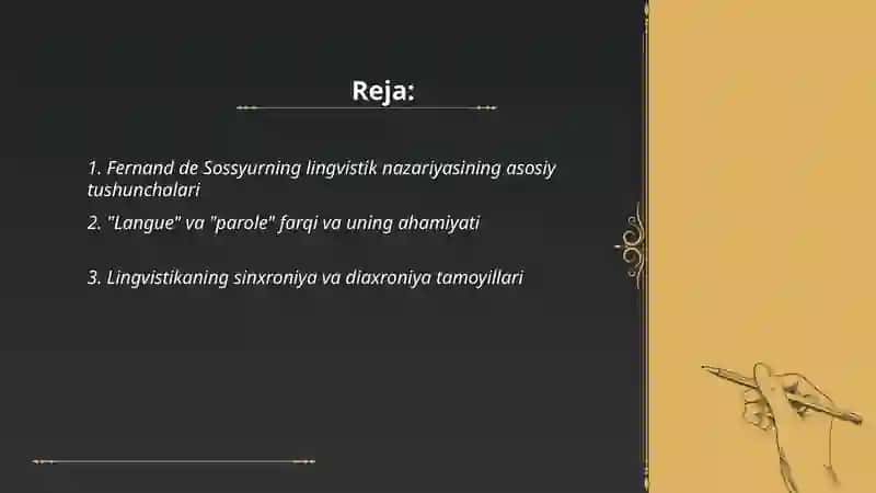 Fernand de Sossyurning lingvistik nazariyasi 2