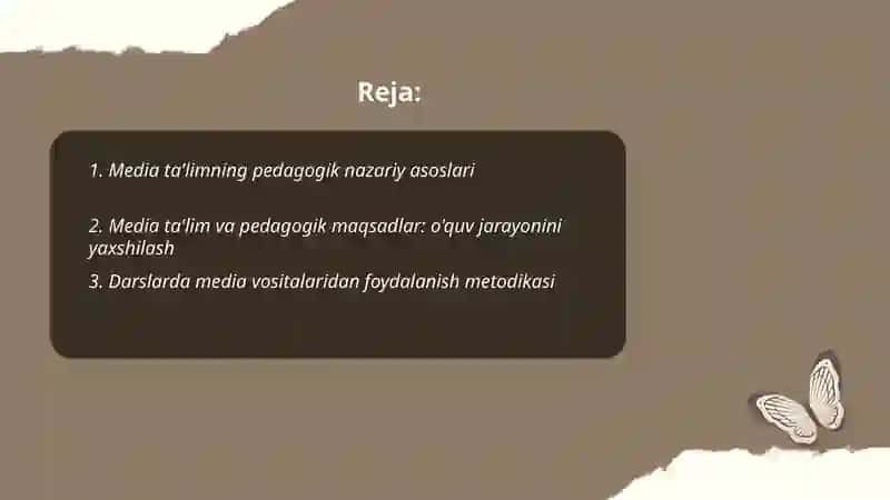 Media ta'limning pedagogikada tutgan o'rni 2