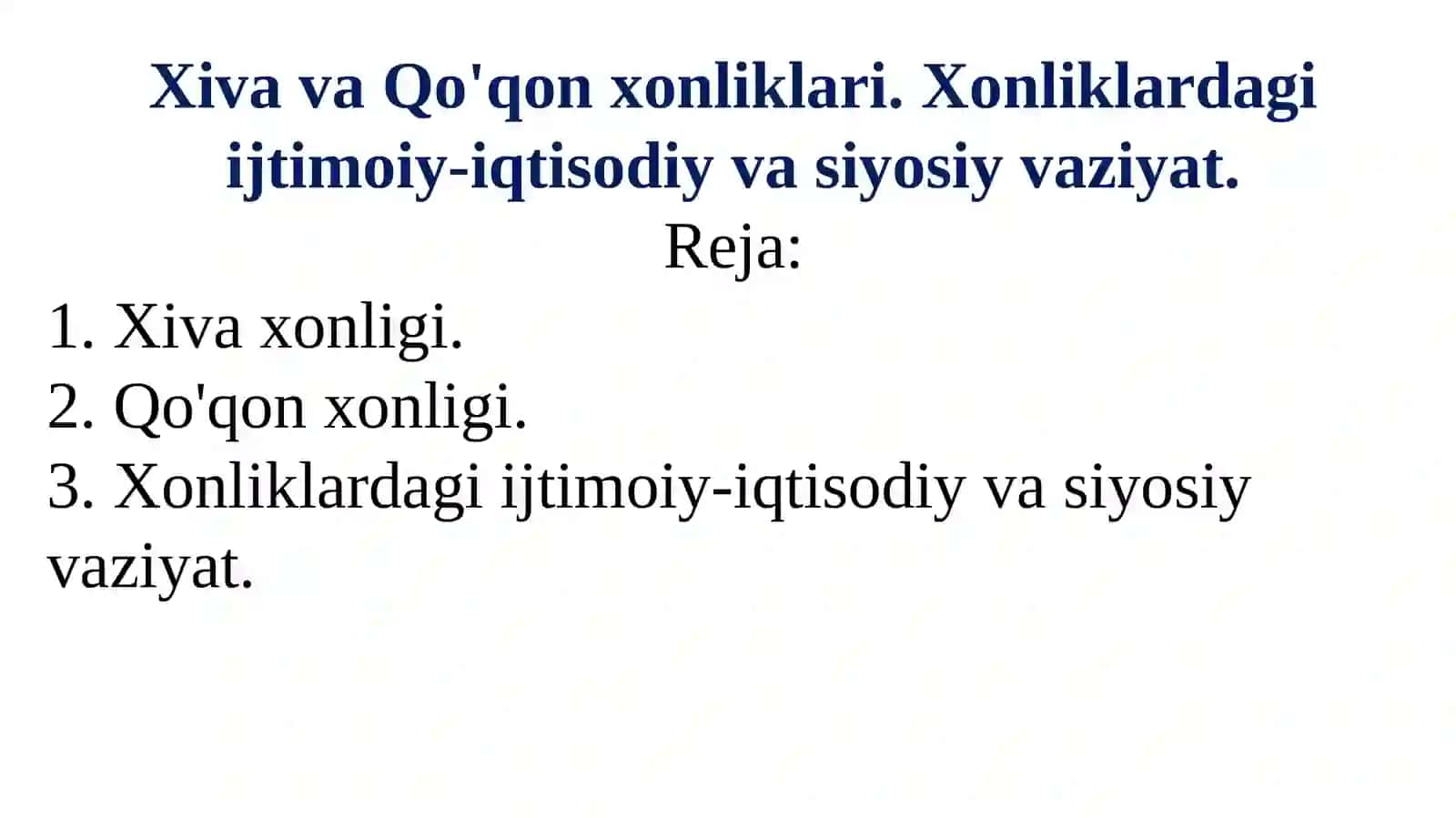 Xiva va Qo’qon xonliklari 2