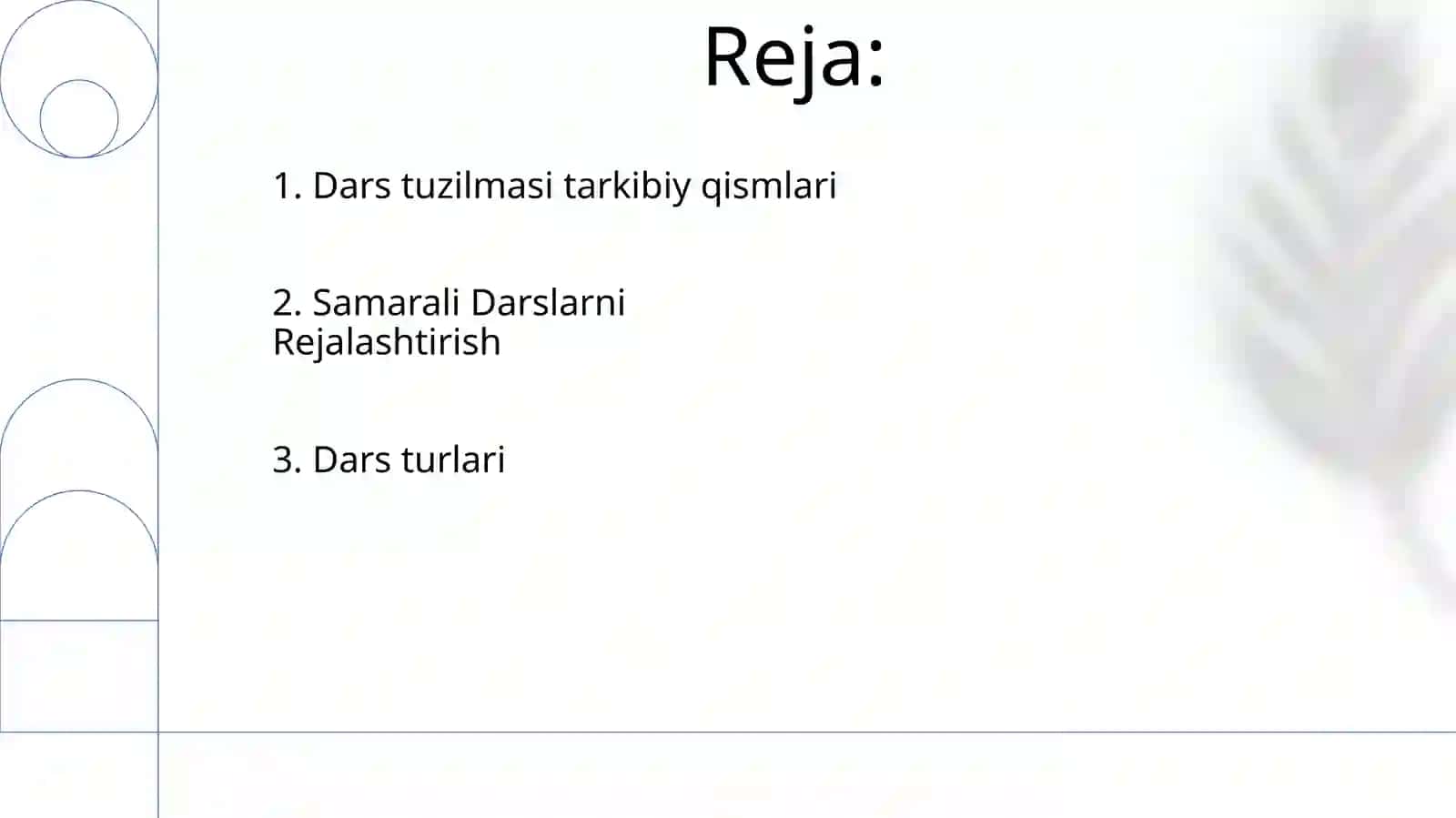 Darsning turlari va tuzilish 2