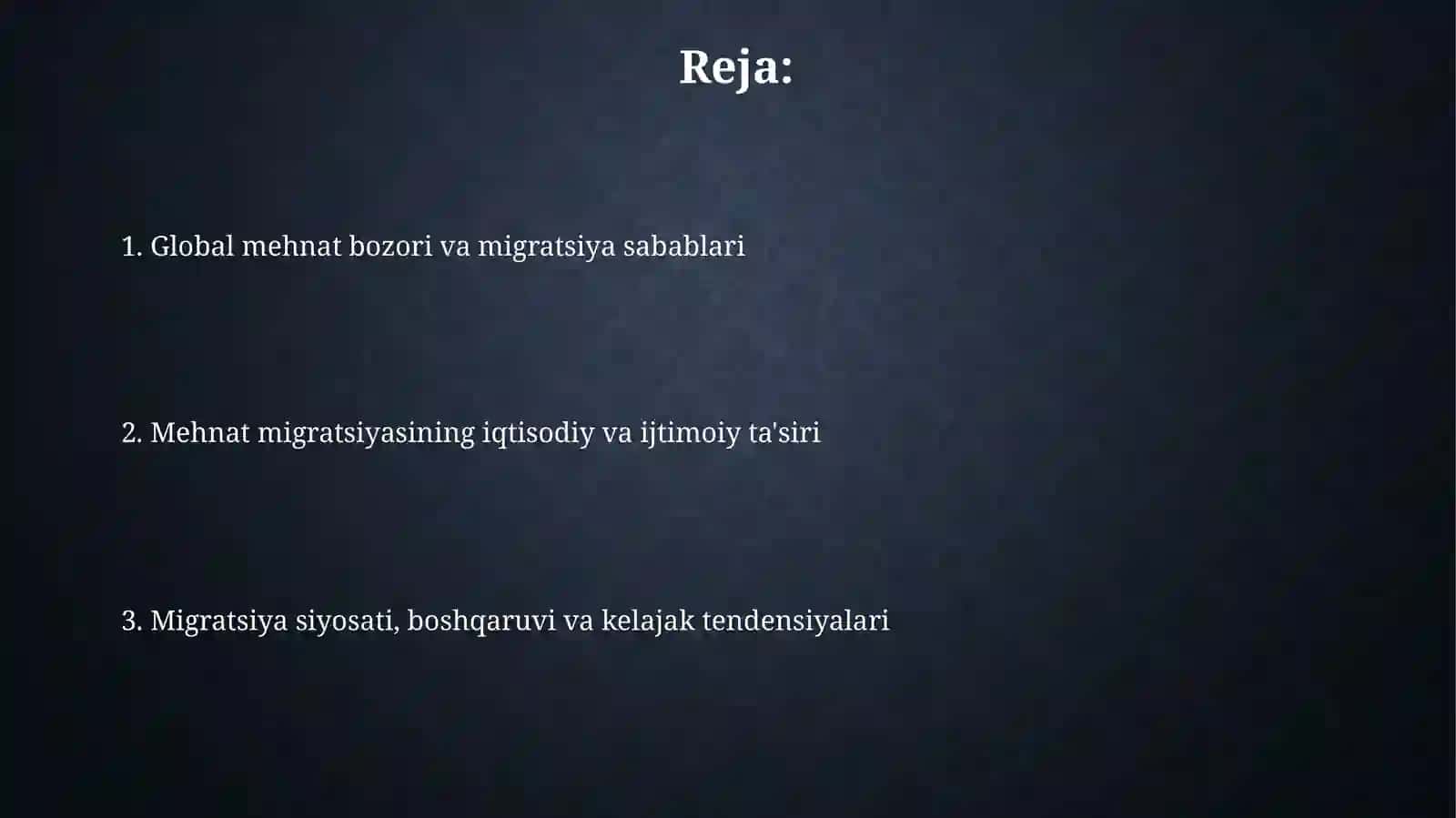 Global mehnat bozori va migratsiya 2