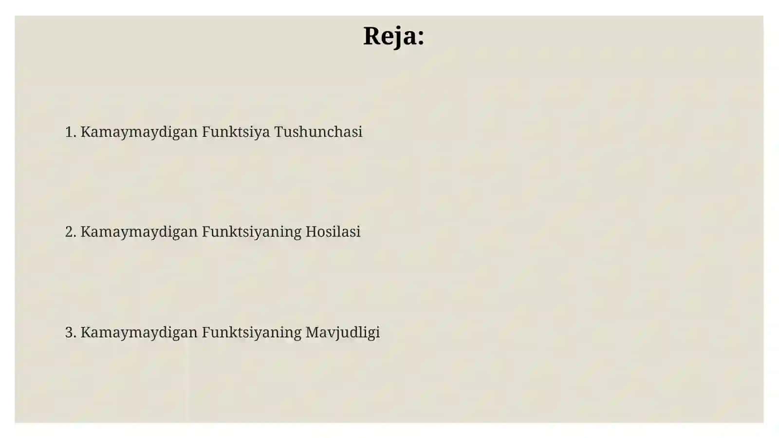 Oshkormas funksiya tushunchasi 2