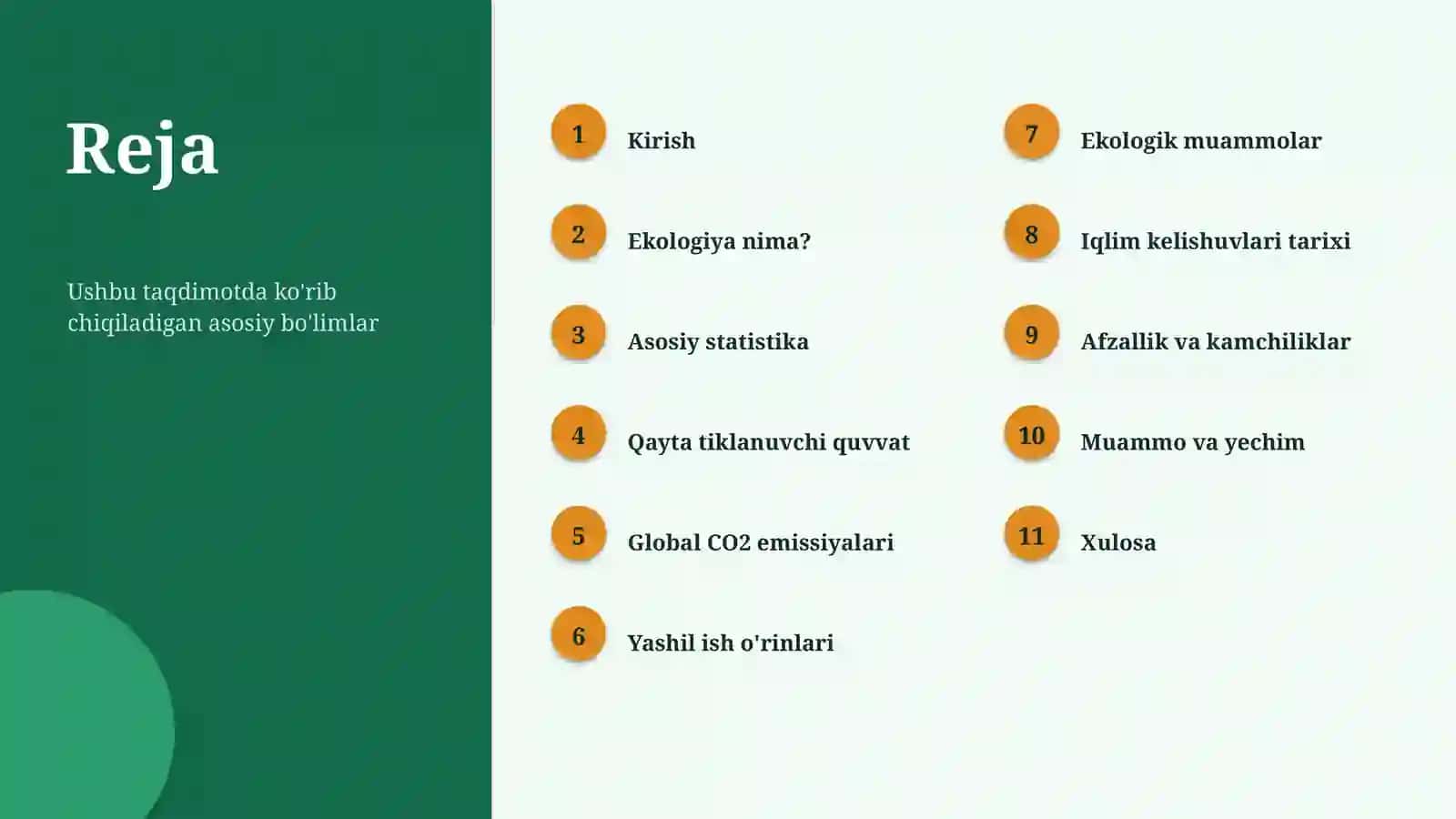 Ekologiya: statistik ko'rsatkichlar 2