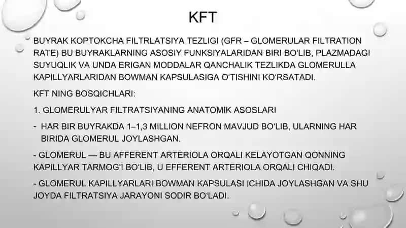 Koptokcha Fitratsiya tezligi. Buyrak biopsiyasi 2