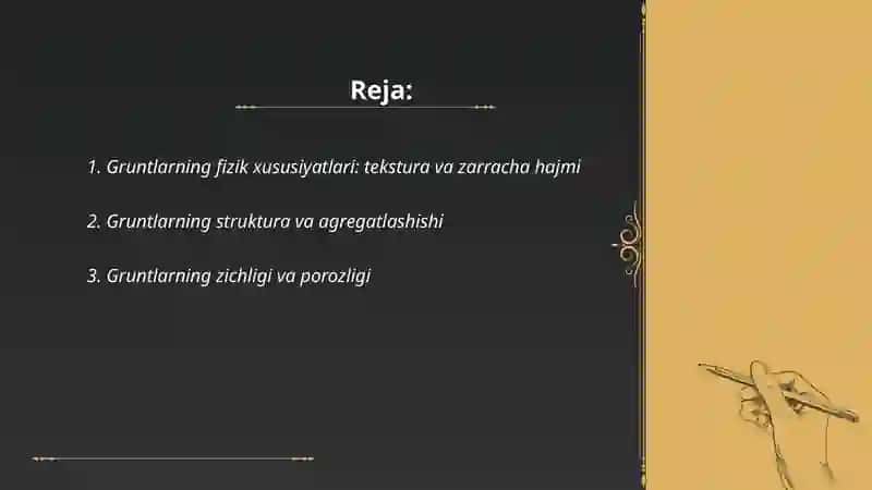 Gruntlarning asasiy xusuyyatlari 2
