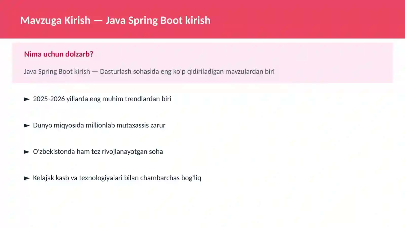 Java Spring Boot kirish 2