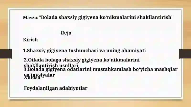 Shaxsiy gigiyena odatlari 2